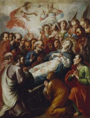  El Tránsito de la Virgen María - Una Pintura Colonial que Desafía las Normas y Evoca la Eternidad